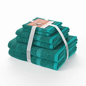 6-Piece Beautiful by Drew Barrymore Dobby Bath Towel Set (Pine Green) $10