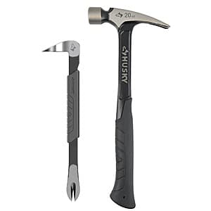 Husky 20-oz. Steel Rip Hammer + 10" Nail Puller Set $16.90 + Free Shipping