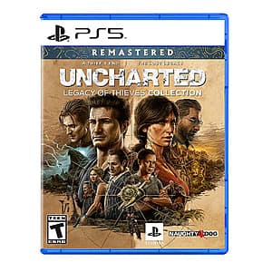 UNCHARTED: Legacy of Thieves Collection game case for PlayStation 5 featuring adventure protagonist artwork and branding.