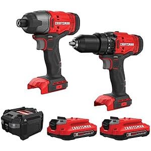 Craftsman V20 20V MAX Cordless Drill/Driver Set w/ 2x Batteries, Charger & Bag $79 + Free S&H