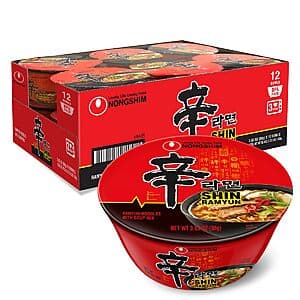 12-pk 3.03-oz Nongshim Shin Ramyun Bowl Noodles (Original) $10.20