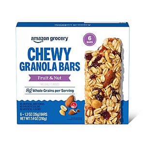 Select Accounts: 6-Pk 1.2-Oz Amazon Grocery Fruit & Nut Chewy Granola Bars $1.50 w/ S&S