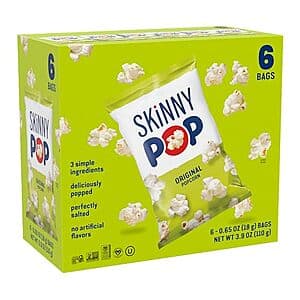 6-Count 0.65-Oz SkinnyPop Popcorn (Original) $2.85 w/ Subscribe & Save
