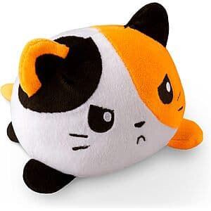 Select Areas: 4" TeeTurtle Reversible Plushie: Gray Catzilla or Happy + Angry Calico Cat $6