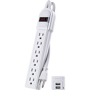 6-Outlet CyberPower Surge Protector w/ 2x USB-A Ports $6.95 + Free S&H