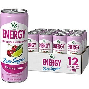 12-Pk 11.5-Oz V8 Zero Sugar Energy Drink (Cherry Lime) $11.70 w/ S&S