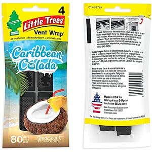 4-Pack Little Trees Car Vent Wrap Air Freshener (Caribbean Colada) $3.50