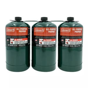Coleman All Purpose Propane Gas Tank: 16-Oz $3.90 or 3-Count 16-Oz $10 + Free Store Pickup