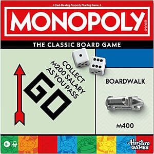 Monopoly: The Classic Board Game with Storage Tray and Larger Tokens $10
