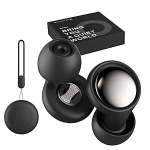 Selouj Earplugs for Sleeping w/ Case & 7 Pair Silicone Eartips (Black) $4.75