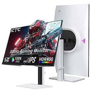 27" KTC WQHD 1440P 300Hz/320Hz OC IPS Gaming Monitor (White) $195.50 + Free Shipping