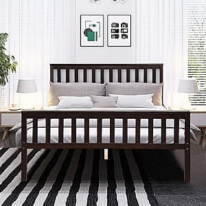 Giantex Queen Solid Pine Platform Bed Frame w/ Headboard & Footboard (Espresso) $80 + Free S&H