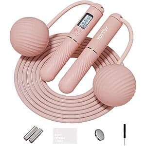 YOTTOY Cordless Ball-Weighted Jump Rope w/ LCD Display (Various Colors) from $4.25