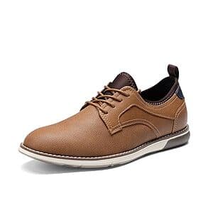 Bruno Marc men's brown lace-up derby oxford dress shoes with classic styling.