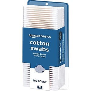 Prime Members: 500-Ct Amazon Basics Double Tipped Cotton Swabs $2.15 w/ S&S + Free S&H