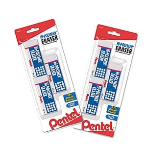 6-Pack Pentel Hi-Polymer Large Block Eraser (White) $2.20 w/ Subscribe & Save