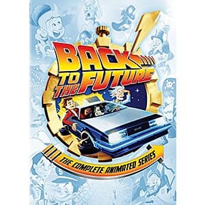 Back to the Future: The Complete Animated Series DVD set with cover artwork featuring the classic time-travel film characters and DeLorean.