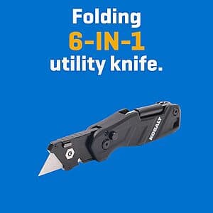 Kobalt 3/4" Folding Utility Knife w/ Built-In Pocketclip/Screwdriver (Black) $10 + Free Pickup