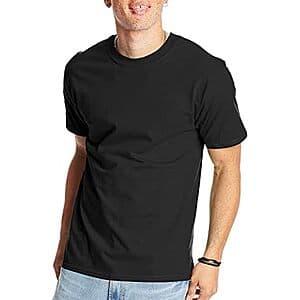Hanes Men's Beefy-t Heavyweight Cotton T-Shirt (Black) $4