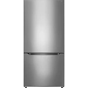 Insignia 18.6 Cu. Ft. Bottom Freezer Refrigerator (Stainless Steel) $600 + Free Store Pickup