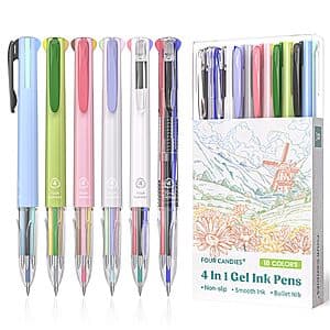 6-Pc 0.5mm Four Candies 4-in-1 Multicolor Gel Pens (Various) $5.85 w/ S&S