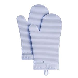 Prime Members: 2-Pk KitchenAid Ribbed Soft Silicone Oven Mitt Set (Lavender Cream) $10.45 + Free S&H