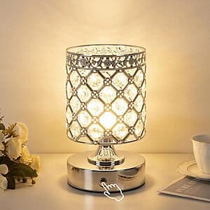 TOBUSA K9 Crystal 6000mAh USB-C Rechargeable Cordless Table Touch Lamp $13 + Free S&H