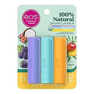 3-Pack 0.14-Oz eos Natural Shea Lip Balm (Tropical) $3.80 w/ Subscribe & Save