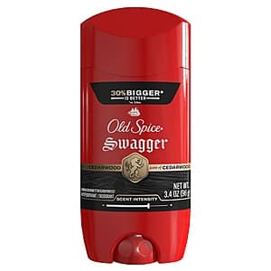 3.4-Oz Old Spice Men's Antiperspirant Invisible Solid Deodorant (Swagger w/ Cedarwood) $3.80 w/ S&S