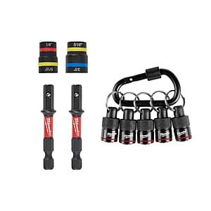 2-Pc SHOCKWAVE 2-In-1 Magnetic Nut Driver Set w/ 5-Pc Hex Bit Holder & Carabiner $18.50 + Free S/H