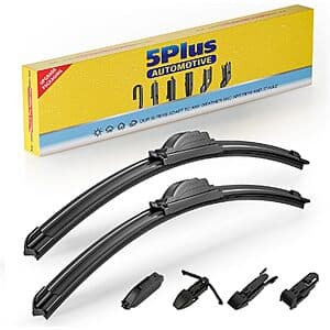 5 PLUS 2-Pack Windshield Wiper Blades (various sizes) $9.50 w/ S&S