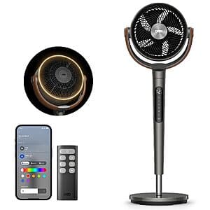 Dreo TurboPoly 517S 1300 CFM 150° + 120° Oscillating Smart Pedestal Fan (Grey) $97 + Free S&H