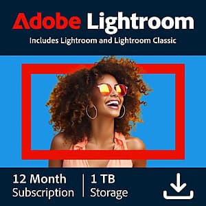 1-year Adobe Lightroom Photo Editor w/ 1TB Cloud Storage (Digital Download) $60 & More