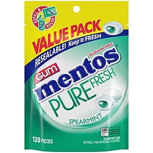 120-Piece Mentos Pure Fresh Sugar Free Chewing Gum (Spearmint) $1.65 w/ Subscribe & Save