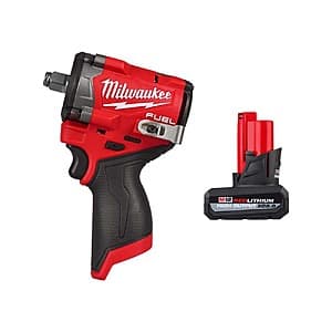 Milwaukee M12 FUEL 12V Brushless Stubby 1/2" Impact Wrench w/ 5.0 Ah Battery $206 + Free S&H