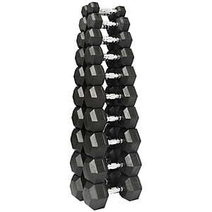 BalanceFrom Compact Rubber Hex Dumbbells Set (550-Lb Total, 10 Pairs) $400 + Free Shipping