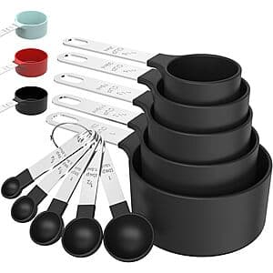10-Piece Tiluck Stackable Measuring Cups & Spoons Set w/ Stainless Steel Handles from $4.25