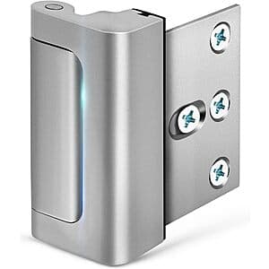 EverPlus 800-pound door reinforcement security lock with metal frame and locking mechanism for inward-swinging doors.