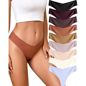 9-Pk Take Talk Women's Seamless Thong Underwear (Multicolor) $7.80
