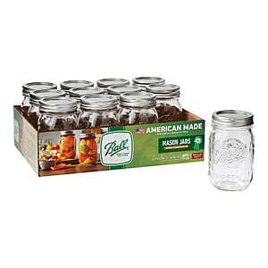 Select Locations: 12-Ct 16-Oz Ball Regular Mouth Pint Mason Jars w/ Lids & Bands $13.45 + Free Pickup