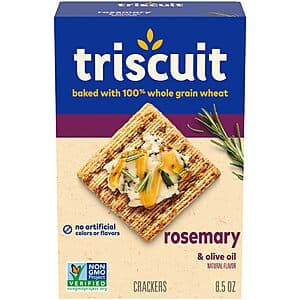 8.5-Oz Triscuit Rosemary & Olive Oil Whole Grain Wheat Crackers 2 for $5.10 w/ Subscribe & Save