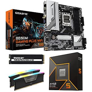 AMD Ryzen 5 9600X + GIGABYTE B650M mATX + 32GB Corsair DDR5 + 500GB Patriot M.2 SSD $350 + Free Shipping