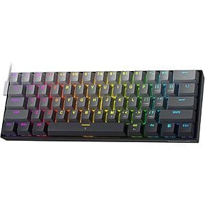 61-Key Redragon K617 Rapid Trigger Gaming Keyboard (Gradient (HE Version)) $28