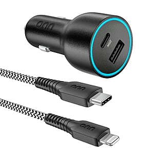 onn 32W Dual USB-C & USB-A Car Charger w/ 3' Lightning Cable $9 + Free Pickup