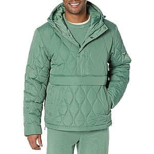 Amazon Essentials Men's Anorak Hooded Quarter-Zip Puffer Coat (Medium, Sage Green) $13.95