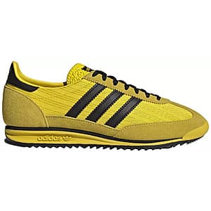 adidas Women's SL72 OG sneaker in black with yellow accents.