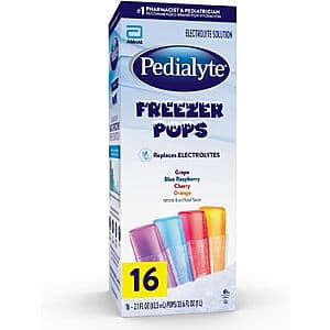 16-Pack 2.1-Oz Pedialyte Electrolyte Solution Freezer Pops (Variety Pack) $3