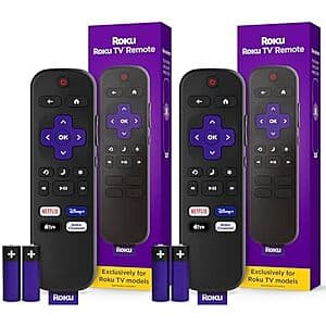 2-Pk Roku TV Replacement Remote Control (Official Manufacturer Product) $13