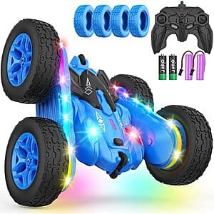 Terucle 360° Rotating 4WD Remote Control Stunt Car w/ Strip Lights & Headlights from $11.40