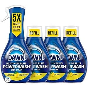 4-Pk 16-Oz Dawn Platinum Powerwash Dish Spray Starter Kit (Lemon Scent) $10.85 w/ S&S